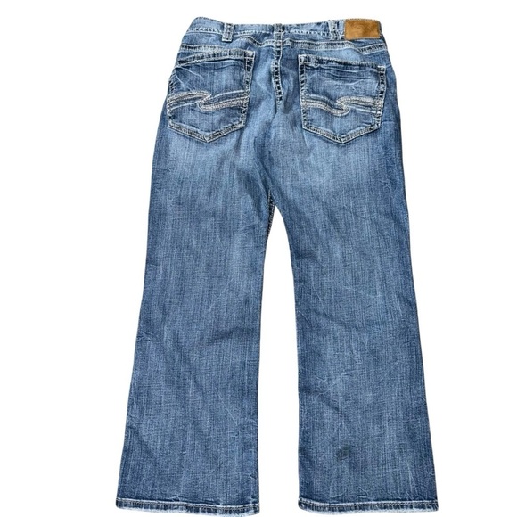 Silvers Craig Men’s W34/L30 Blue Wide Leg Faded 99% Cotton Mid Rise Denim - Picture 4 of 7